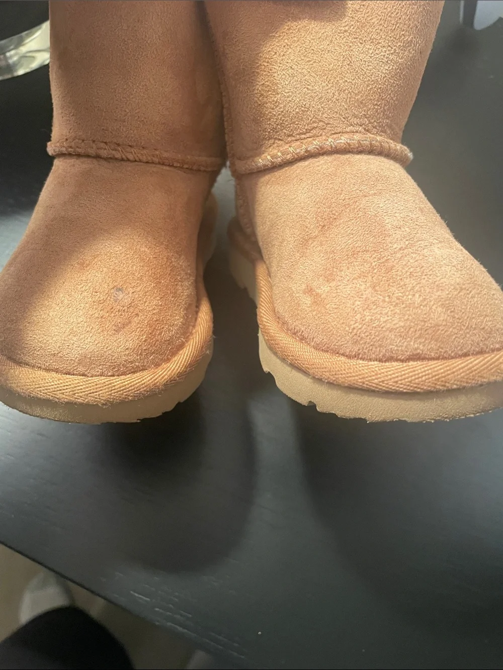 UGG Kids Bow-Back Boots - Chestnut with Cream Cuff